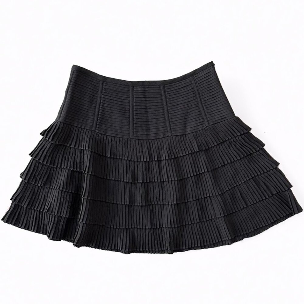 Club Monaco - Purple Gray Pleated Silk Mini Skirt - size 2